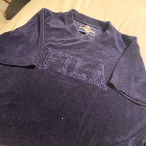 velvet fila crop top